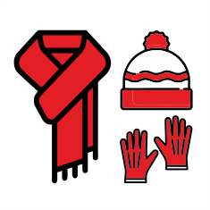 BEANIES, GLOVES AND SCARVES