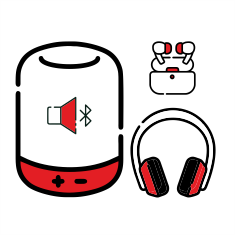 aria wireless comfort headphones with logo